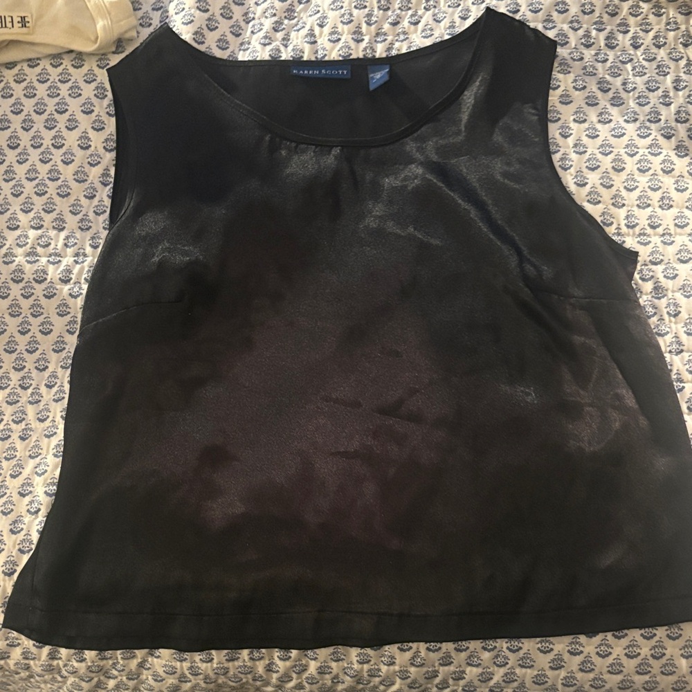 Vintage Karen Scott Women's Black Blouse